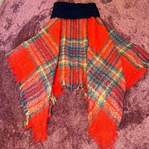 No Brand Sweaters - Vintage Plaid Fall Poncho